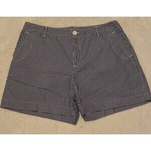 Liz Claiborne Sloane Checked Shorts Women's Size 12 Navy Blue and White